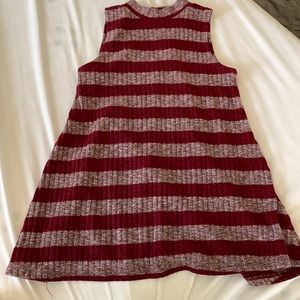 Ribbed Knit Tank Top Burgundy Size Small
